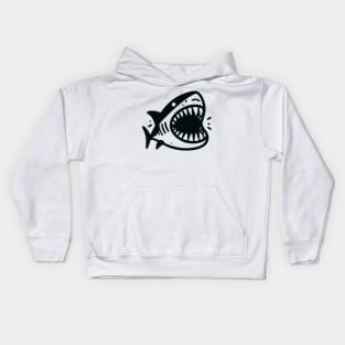 Stick Figure of a Shark in Black Ink Kids Hoodie